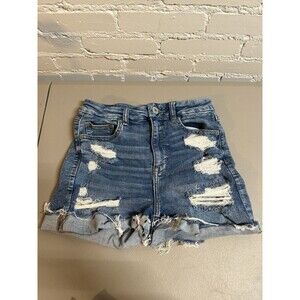 American Eagle Outfitters Distressed Blue Denim Jean Shorts